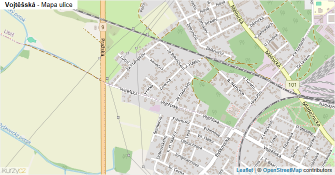 Vojtěšská - mapa ulice