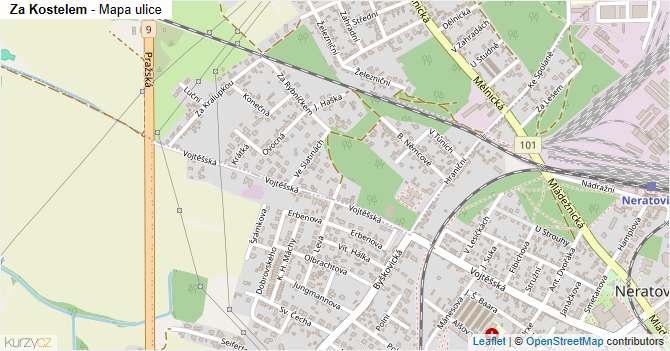 Za Kostelem - mapa ulice