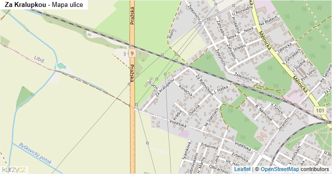Za Kralupkou - mapa ulice