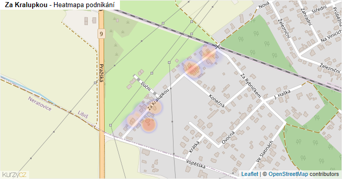 Za Kralupkou - mapa podnikání