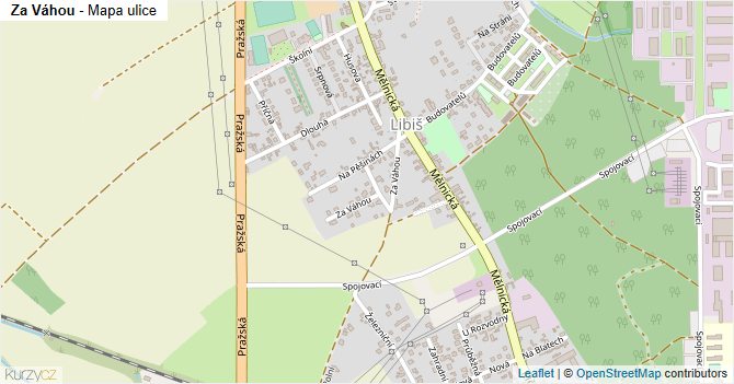 Za Váhou - mapa ulice
