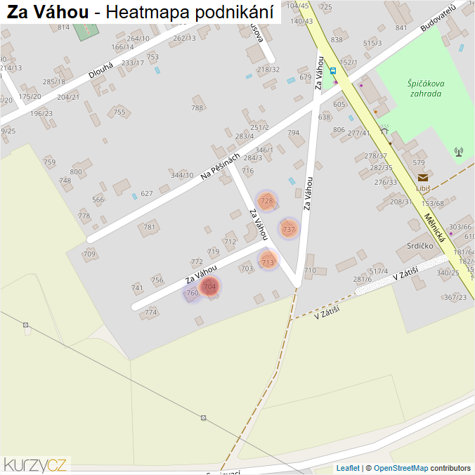 Mapa Za Váhou - Firmy v ulici.
