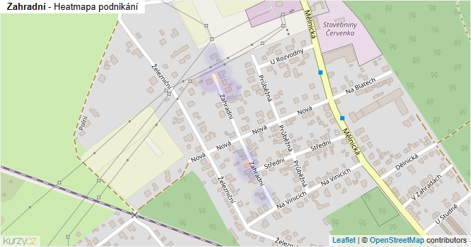 Zahradní - mapa podnikání
