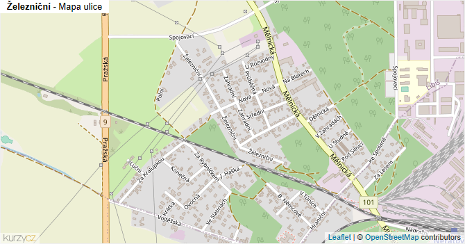 Železniční - mapa ulice