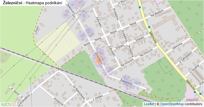 Železniční - mapa podnikání