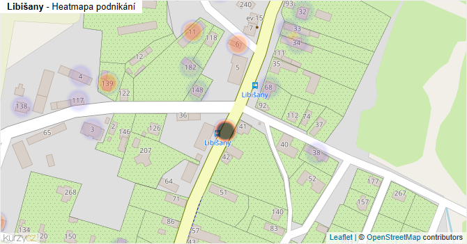 Libišany - mapa podnikání