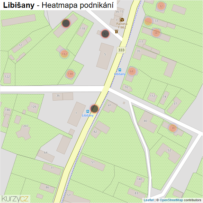 Mapa Libišany - Firmy v obci.