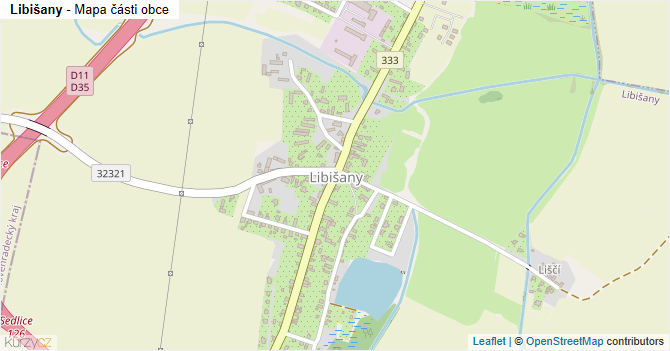 Libišany - mapa části obce