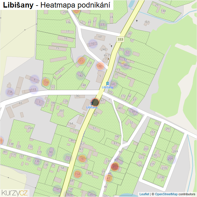 Mapa Libišany - Firmy v části obce.