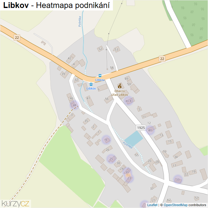 Mapa Libkov - Firmy v části obce.