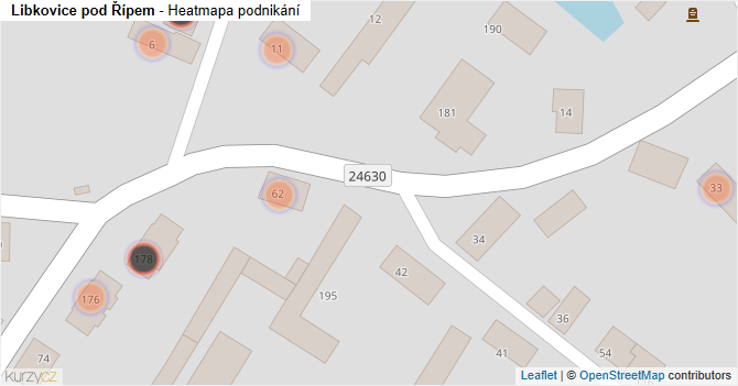 Libkovice pod Řípem - mapa podnikání