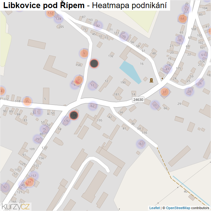Mapa Libkovice pod Řípem - Firmy v části obce.