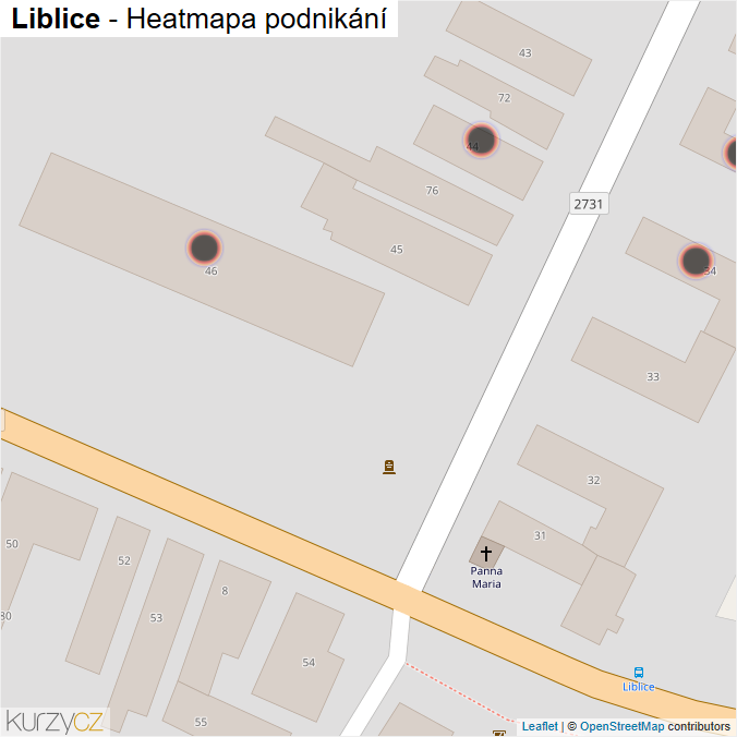 Mapa Liblice - Firmy v obci.