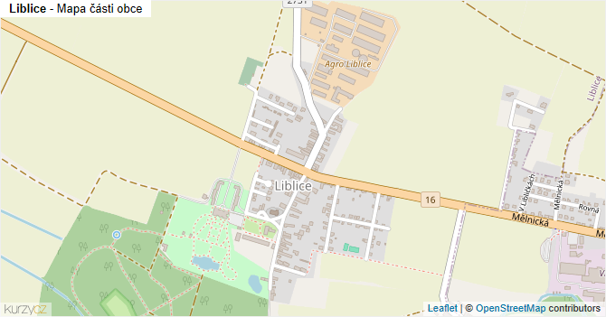 Liblice - mapa části obce