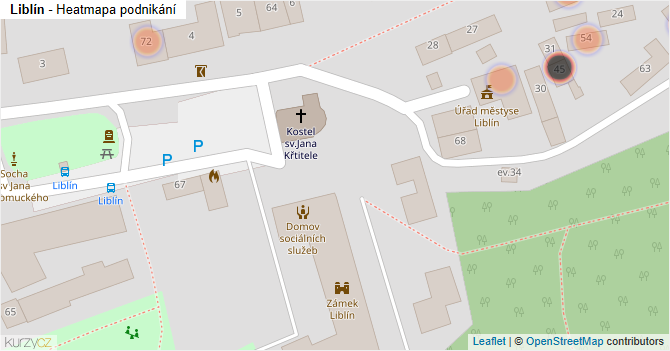 Liblín - mapa podnikání