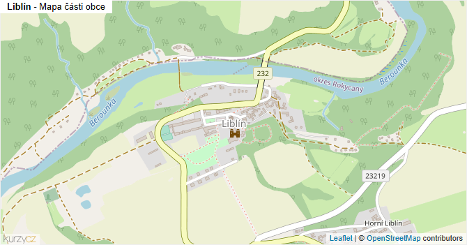 Liblín - mapa části obce