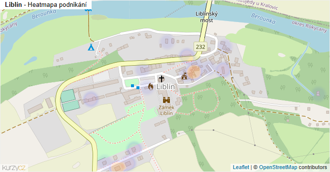Liblín - mapa podnikání