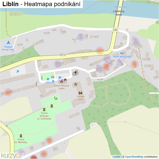 Mapa Liblín - Firmy v části obce.