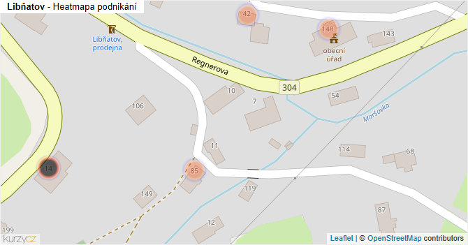 Libňatov - mapa podnikání