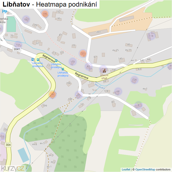 Mapa Libňatov - Firmy v části obce.