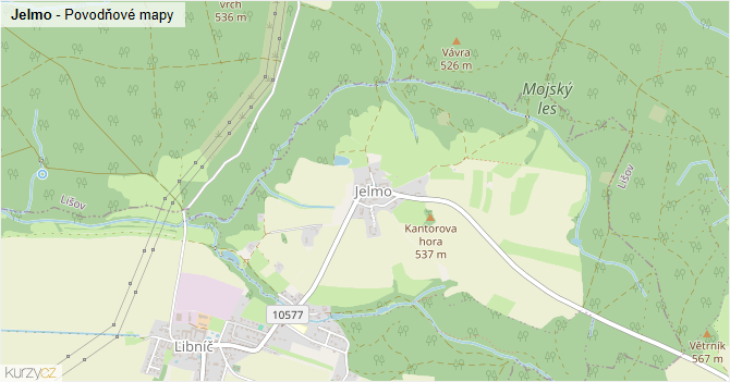 Jelmo - záplavové mapy stoleté vody