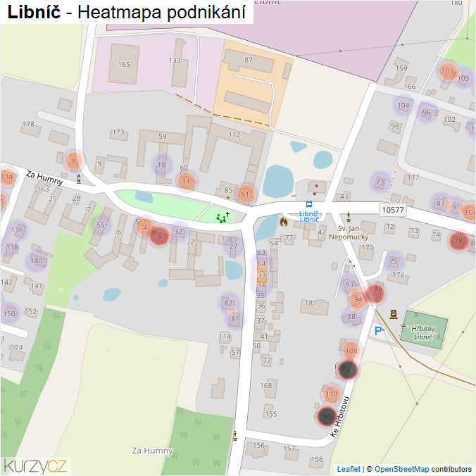 Mapa Libníč - Firmy v části obce.