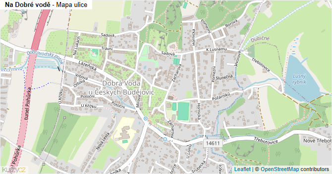 Na Dobré vodě - mapa ulice