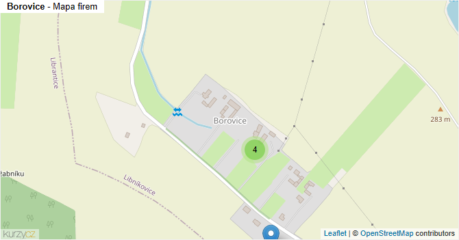 Borovice - mapa firem