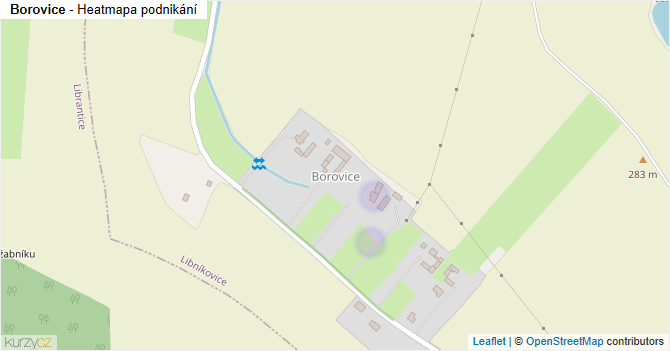 Borovice - mapa podnikání