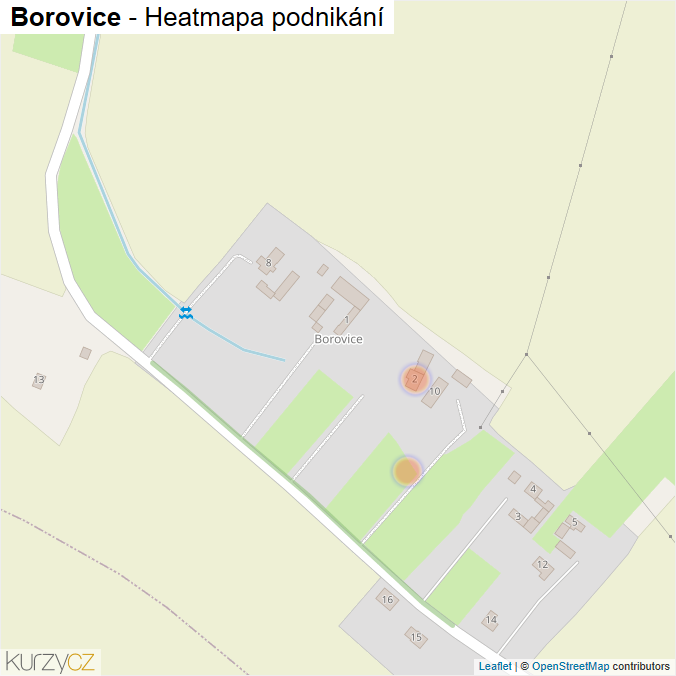 Mapa Borovice - Firmy v části obce.