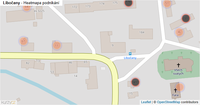 Libočany - mapa podnikání
