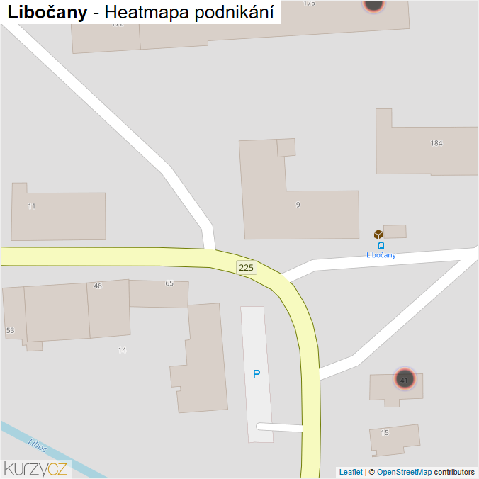 Mapa Libočany - Firmy v obci.