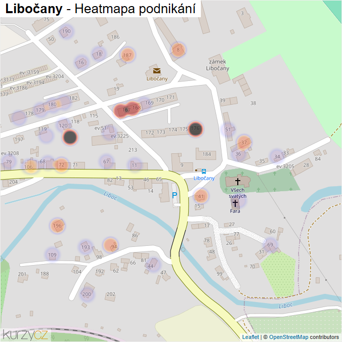 Mapa Libočany - Firmy v části obce.