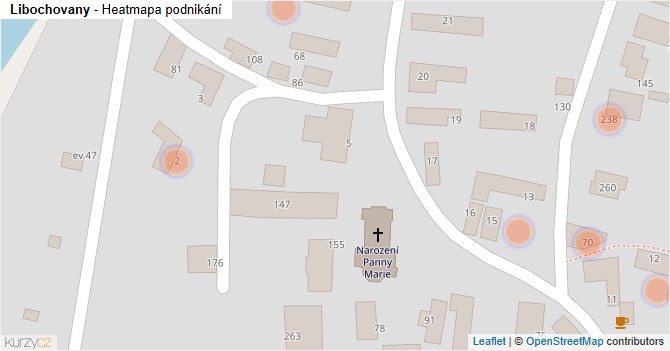 Libochovany - mapa podnikání