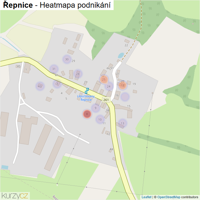 Mapa Řepnice - Firmy v části obce.