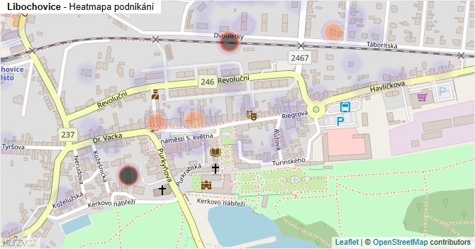 Libochovice - mapa podnikání