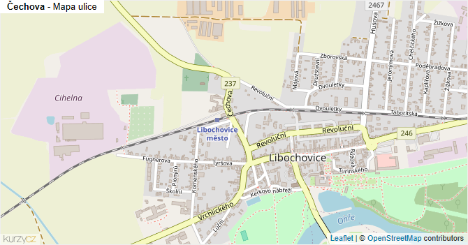 Čechova - mapa ulice