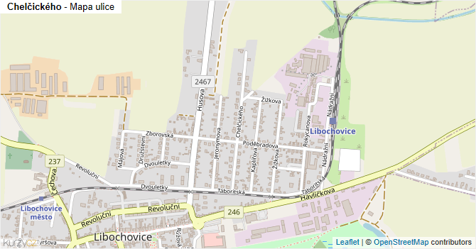 Chelčického - mapa ulice