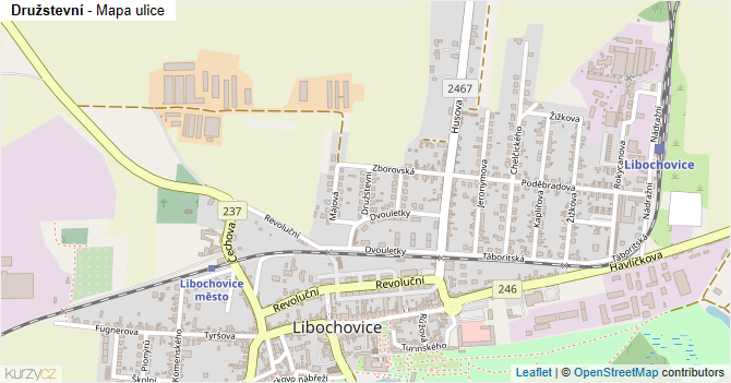 Družstevní - mapa ulice