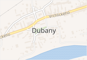 Dubany v obci Libochovice - mapa části obce