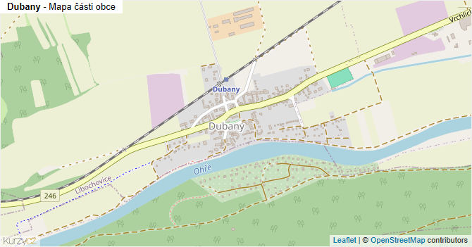 Dubany - mapa části obce