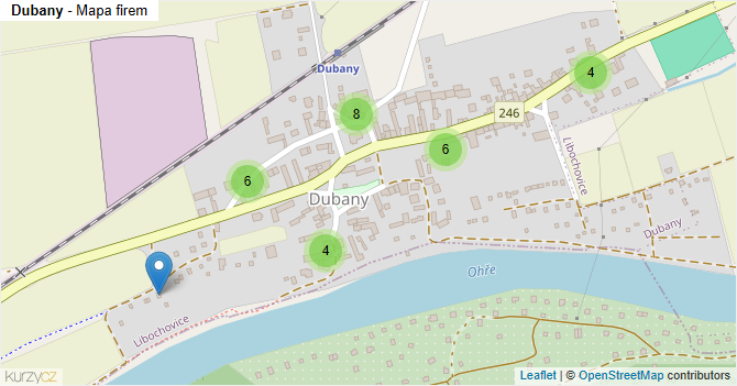 Dubany - mapa firem