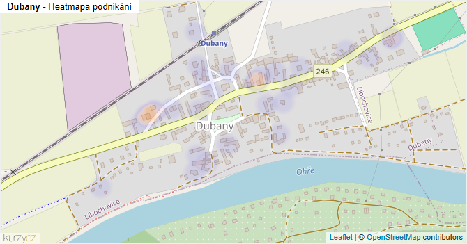 Dubany - mapa podnikání