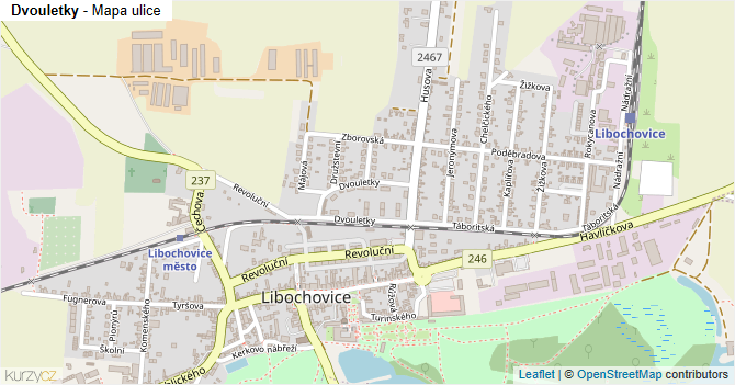 Dvouletky - mapa ulice