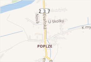 Evaňská v obci Libochovice - mapa ulice