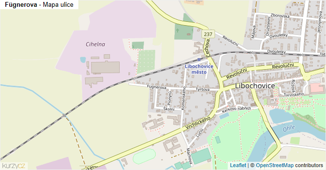 Fügnerova - mapa ulice