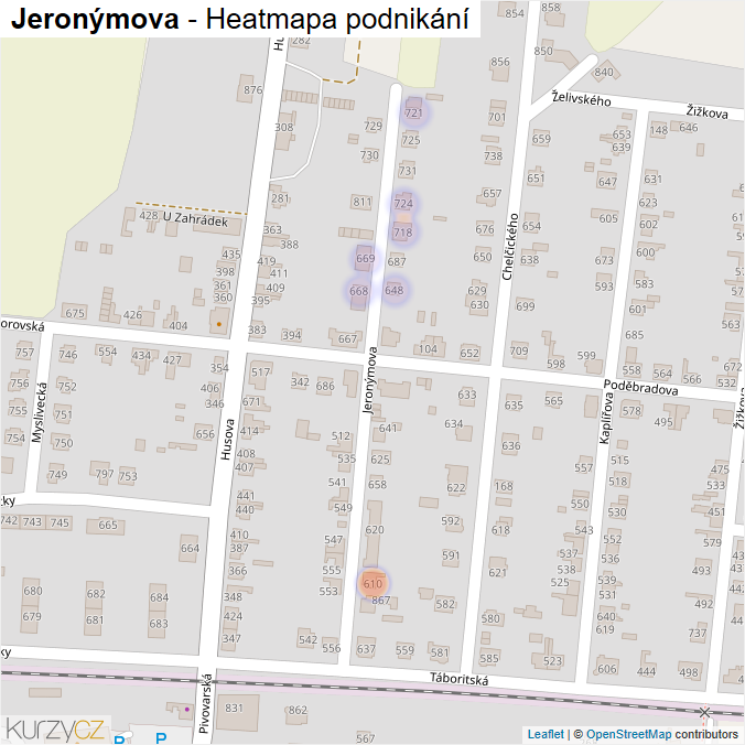 Mapa Jeronýmova - Firmy v ulici.