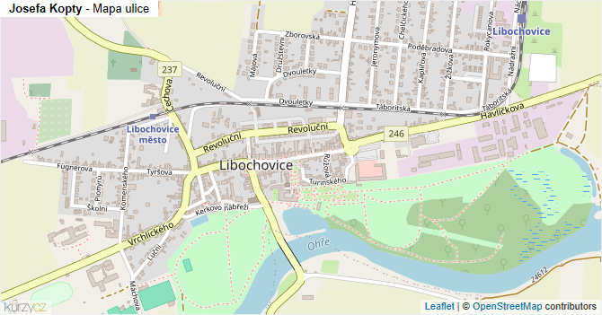 Josefa Kopty - mapa ulice