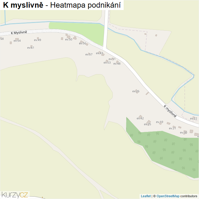 Mapa K myslivně - Firmy v ulici.