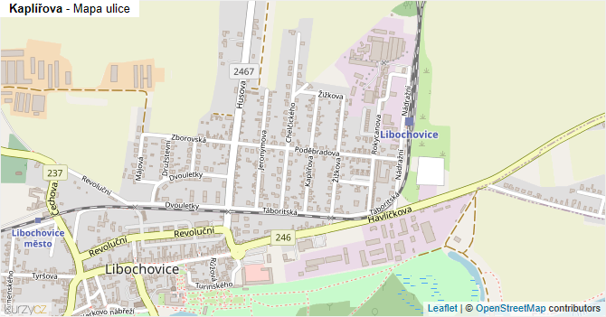 Kaplířova - mapa ulice